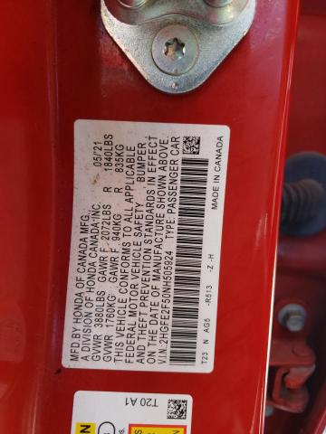 2022 HONDA CIVIC SPORT 2HGFE2F50NH505924