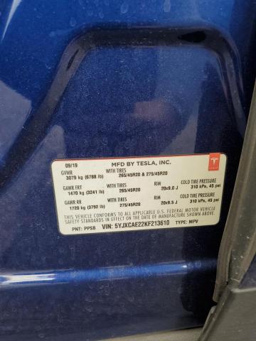 2019 TESLA MODEL X 5YJXCAE22KF213610
