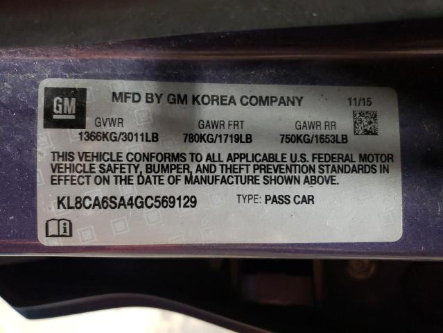2016 CHEVROLET SPARK LS KL8CA6SA4GC569129