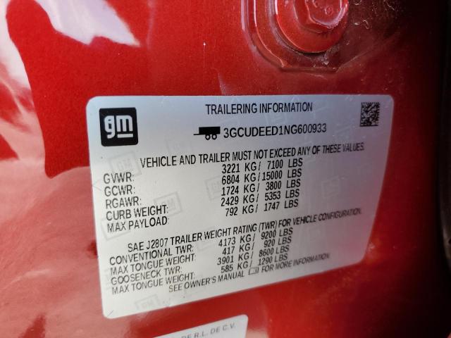 2022 CHEVROLET SILVERADO K1500 RST 3GCUDEED1NG600933