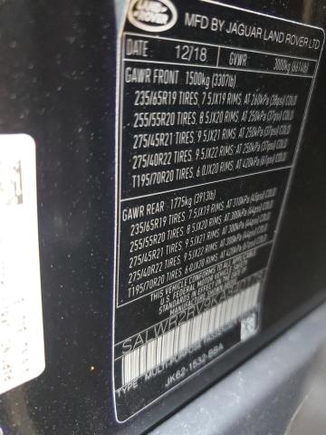 2019 LAND ROVER RANGE ROVE SALWR2RV9KA840178