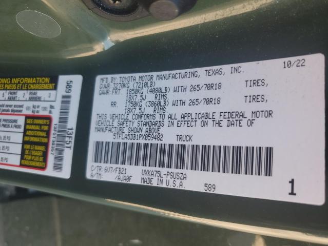 2023 TOYOTA TUNDRA CREWMAX SR 5TFLA5DB1PX059482