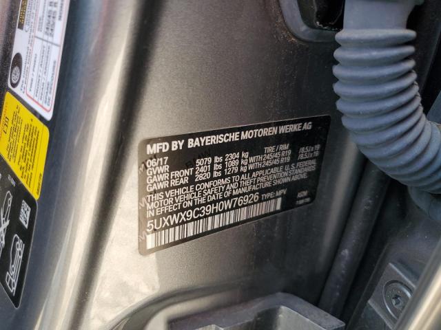 2017 BMW X3 XDRIVE2 - 5UXWX9C39H0W76926