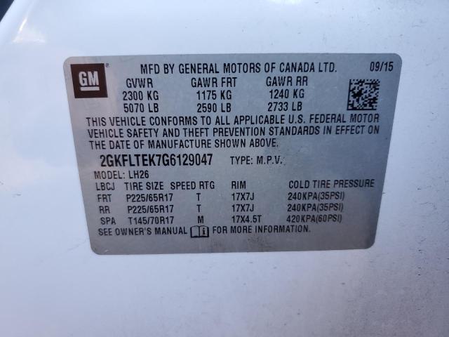 2016 GMC TERRAIN SLE 2GKFLTEK7G6129047