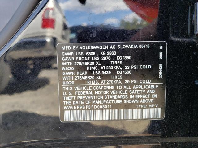 2015 VOLKSWAGEN TOUAREG V6 WVGEP9BP3FD008011