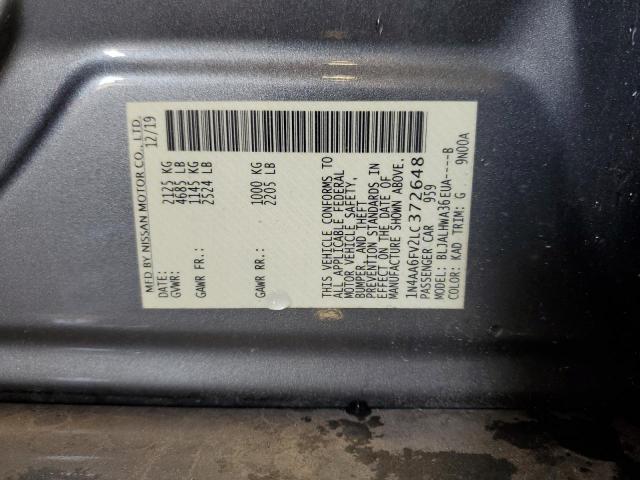 2020 NISSAN MAXIMA PLA 1N4AA6FV2LC372648