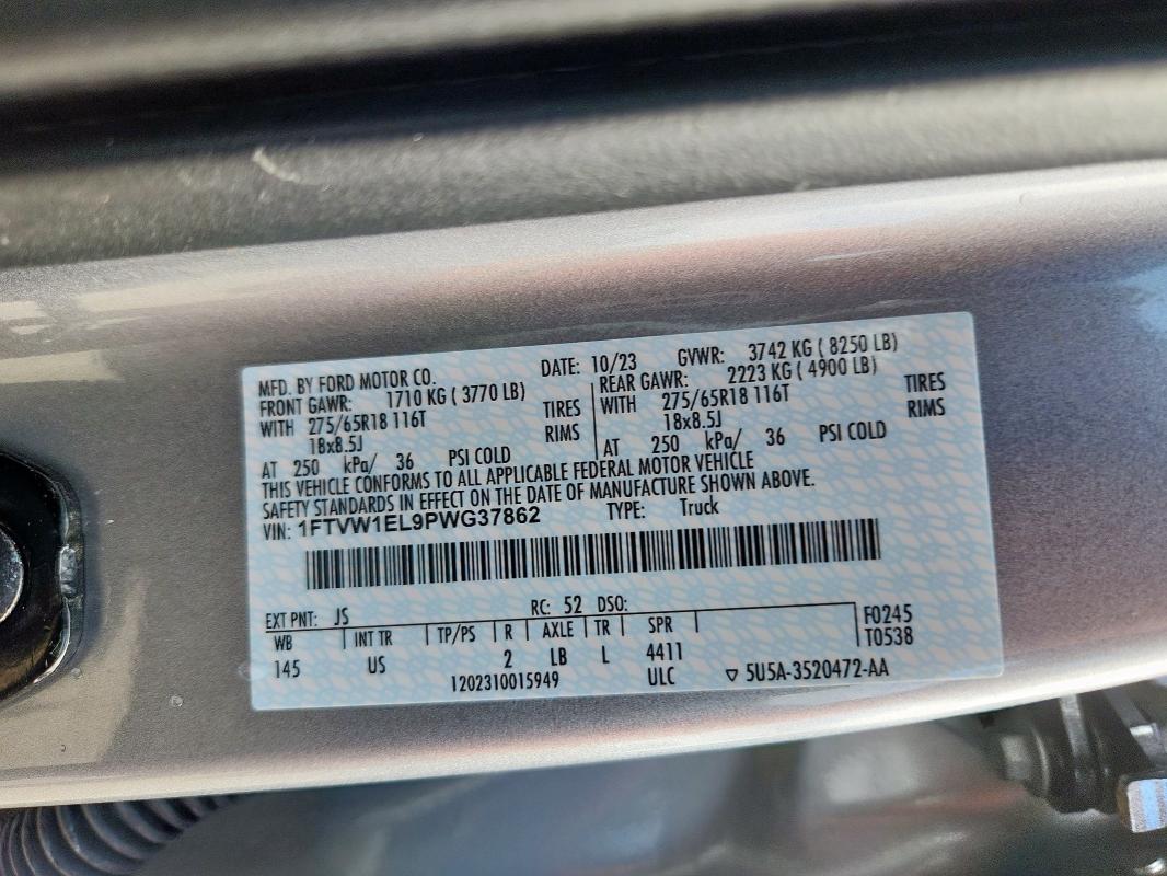 2023 FORD F150 LIGHT 1FTVW1EL9PWG37862