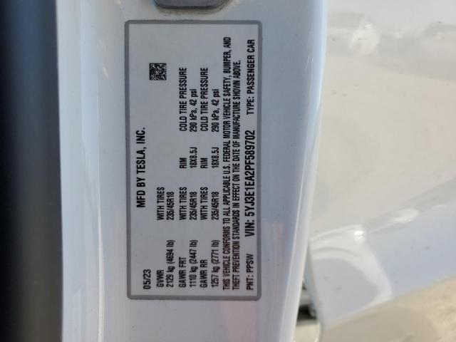 2023 TESLA MODEL 3 5YJ3E1EA2PF589702