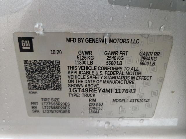 2021 GMC SIERRA K25 1GT49REY4MF117643