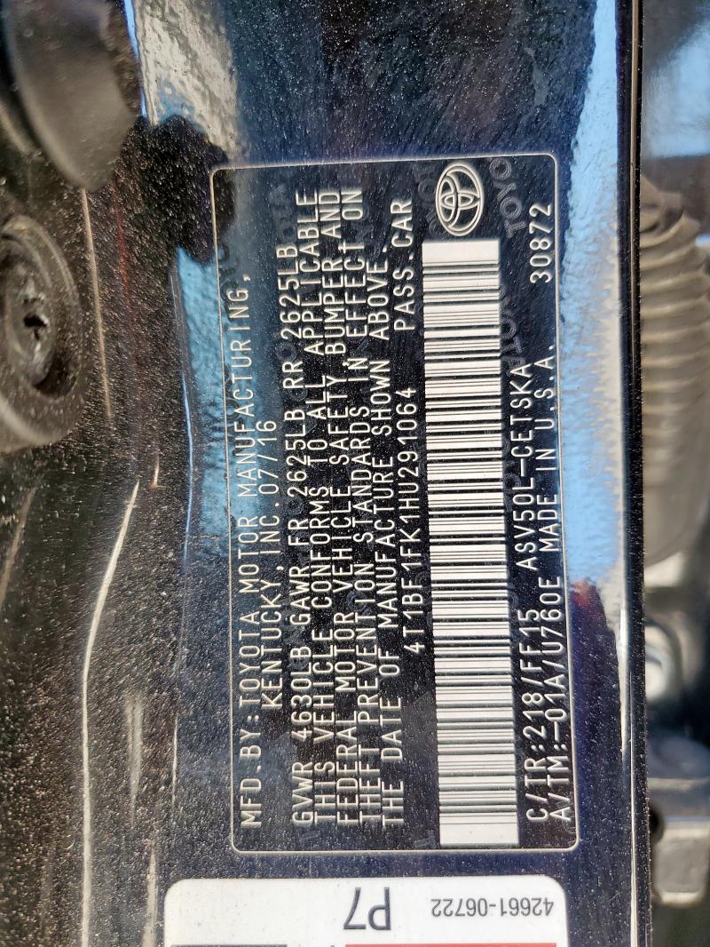 2017 TOYOTA CAMRY LE 4T1BF1FK1HU291064