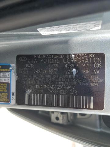2016 KIA OPTIMA HYB KNAGM4AD4G5096897