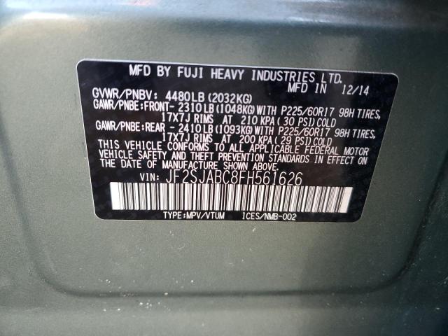 2015 SUBARU FORESTER 2.5I JF2SJABC8FH561626