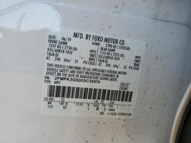2019 FORD EDGE SE 2FMPK3G92KBC36970