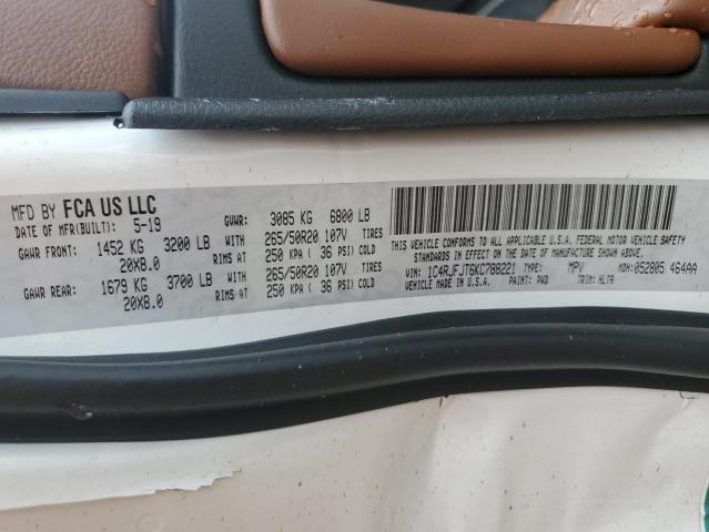 2019 JEEP GRAND CHER 1C4RJFJT6KC788221