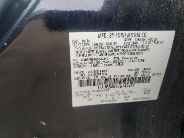 2016 FORD TAURUS POL 1FAHP2MK9GG149455