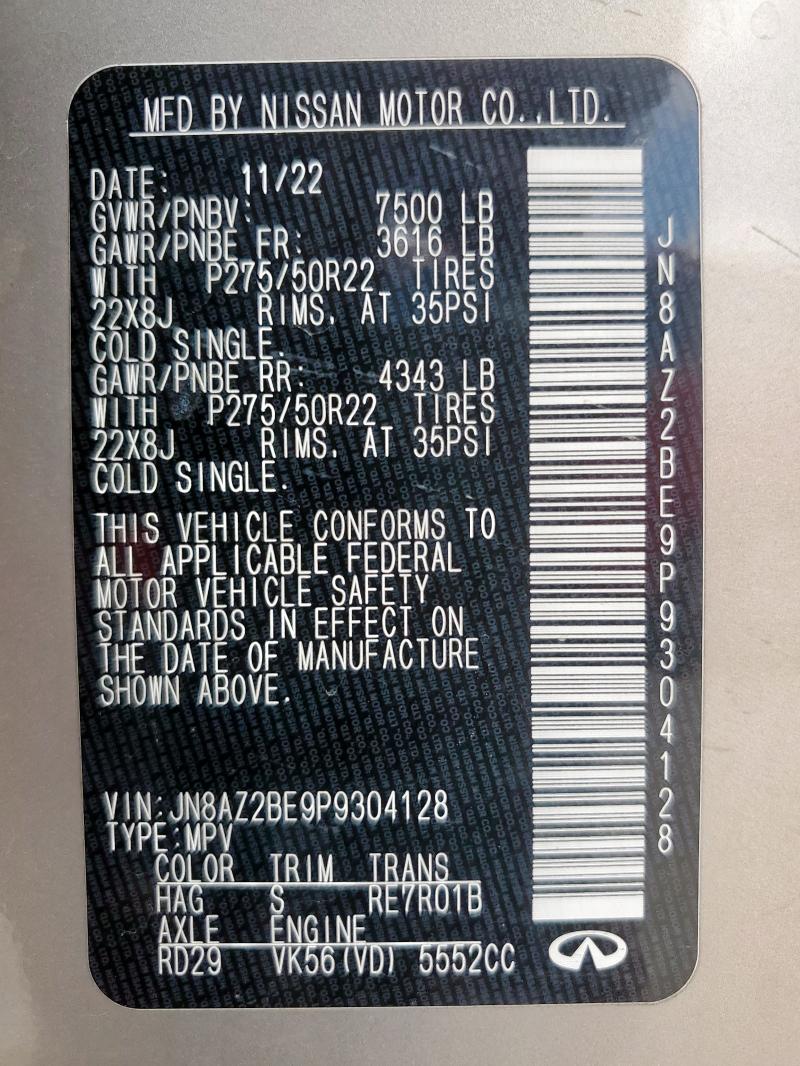 2023 INFINITI QX80 SENSO JN8AZ2BE9P9304128