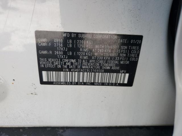 2020 SUBARU OUTBACK PREMIUM 4S4BTACC9L3169508