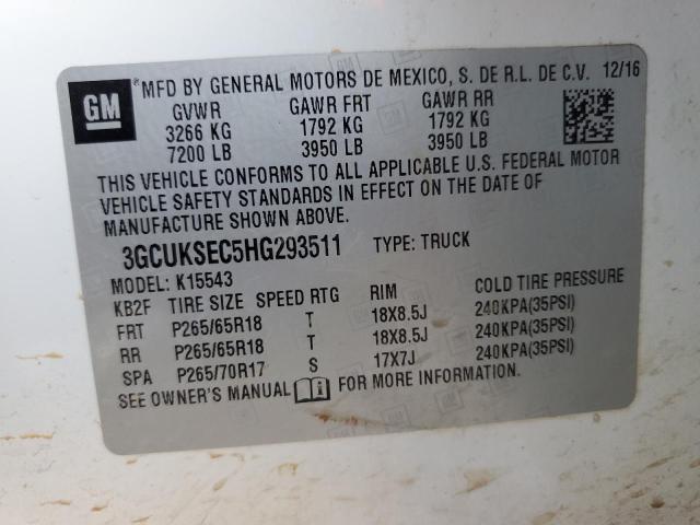 2017 CHEVROLET SILVERADO - 3GCUKSEC5HG293511