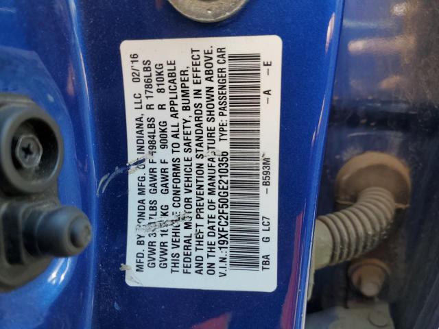 2016 HONDA CIVIC LX - 19XFC2F50GE210356