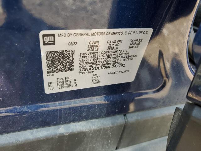 2022 CHEVROLET EQUINOX LT 3GNAXUEV0NL247791