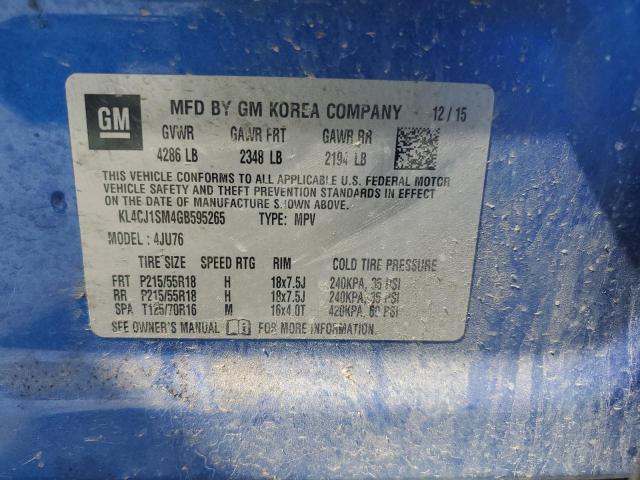 2016 BUICK ENCORE SPO KL4CJ1SM4GB595265