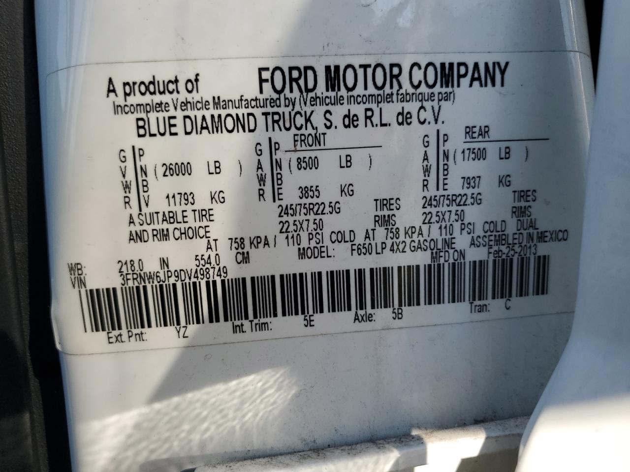 FORD F650 SUPER DUTY