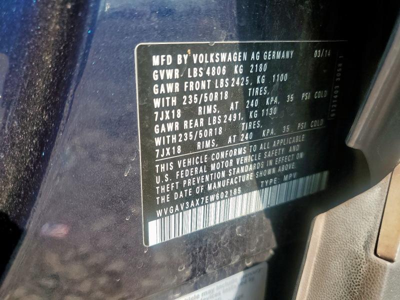 2014 VOLKSWAGEN TIGUAN S - WVGAV3AX7EW602185