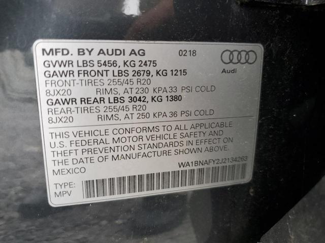 2018 AUDI Q5 PREMIUM WA1BNAFY2J2134263