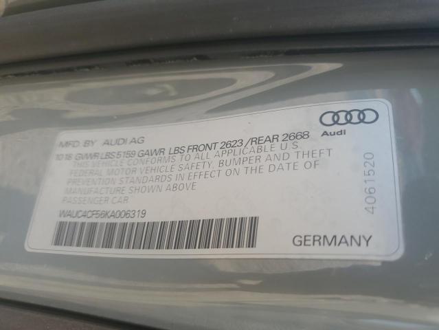 2019 AUDI S5 PRESTIG WAUC4CF56KA006319