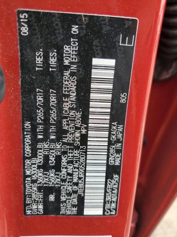 2016 TOYOTA 4RUNNER SR JTEBU5JR9G5280713