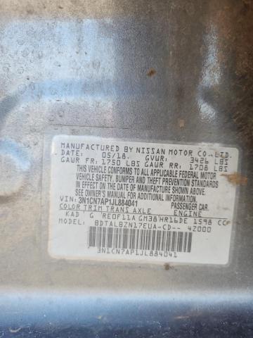 2018 NISSAN VERSA S 3N1CN7AP1JL884041