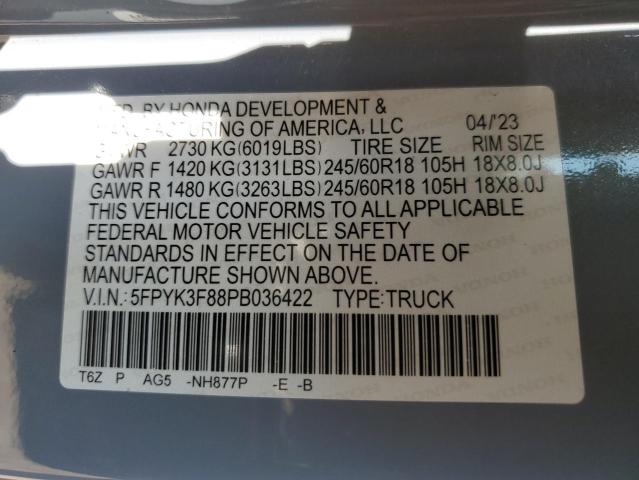 2023 HONDA RIDGELINE 5FPYK3F88PB036422