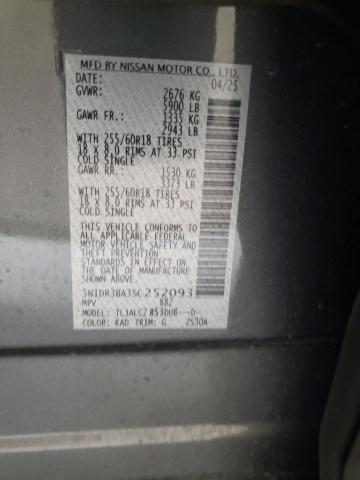 2025 NISSAN PATHFINDER 5N1DR3BA3SC252093