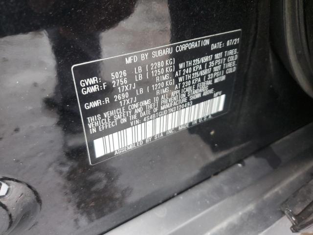 2022 SUBARU OUTBACK WI 4S4BTGUD1N3120493
