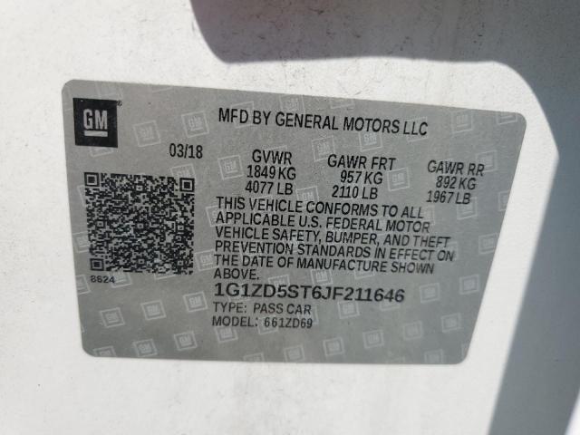 2018 CHEVROLET MALIBU LT 1G1ZD5ST6JF211646