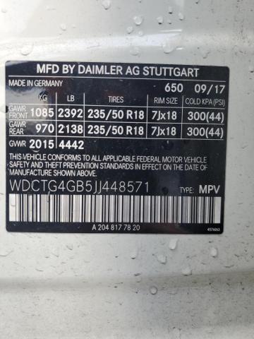 2018 MERCEDES-BENZ GLA 250 4M WDCTG4GB5JJ448571