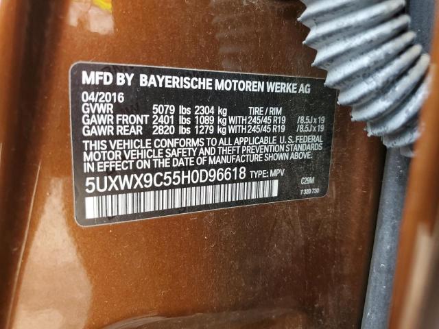 2017 BMW X3 XDRIVE2 - 5UXWX9C55H0D96618