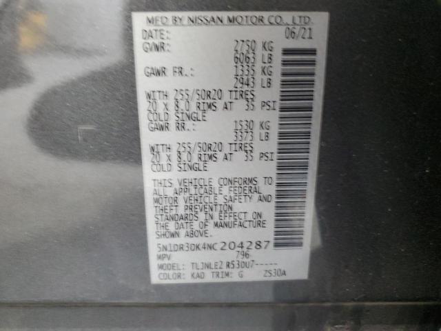 2022 NISSAN PATHFINDER 5N1DR3DK4NC204287