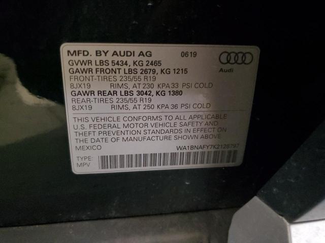 2019 AUDI Q5 PREMIUM WA1BNAFY7K2128797