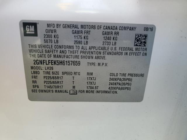 2017 CHEVROLET EQUINOX LT - 2GNFLFEK5H6157659