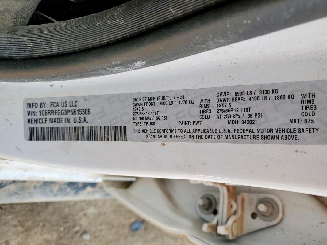 2023 RAM 1500 TRADE 1C6RRFGG3PN615309