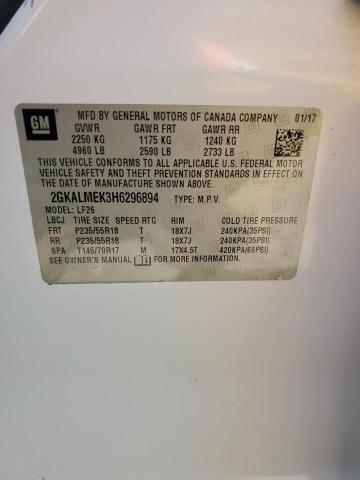 2017 GMC TERRAIN SL - 2GKALMEK3H6296894