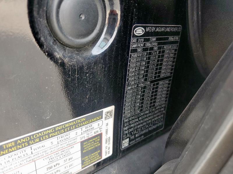 2019 LAND ROVER RANGE ROVE SALYA2EX0KA214204