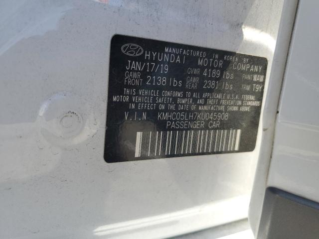 2019 HYUNDAI IONIQ LIMI KMHC05LH7KU045908