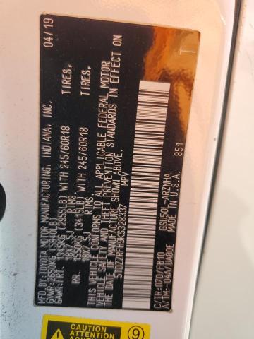 2019 TOYOTA HIGHLANDER LE 5TDZZRFH9KS328337