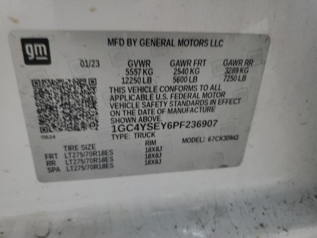 2023 CHEVROLET SILVERADO 1GC4YSEY6PF236907