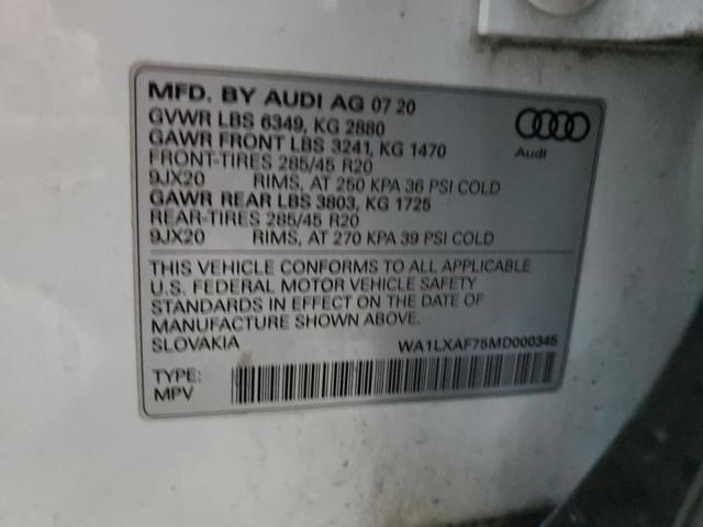 2021 AUDI Q7 PREMIUM WA1LXAF75MD000345