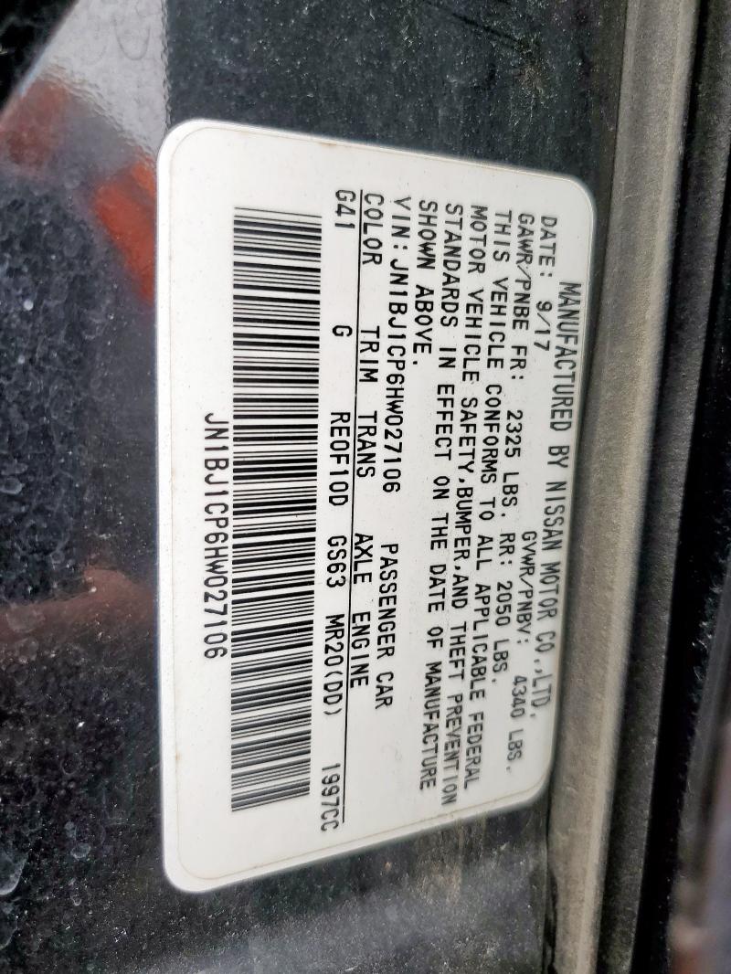 2017 NISSAN ROGUE SPOR JN1BJ1CP6HW027106