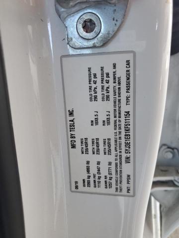 2019 TESLA MODEL 3 5YJ3E1EB1KF511154