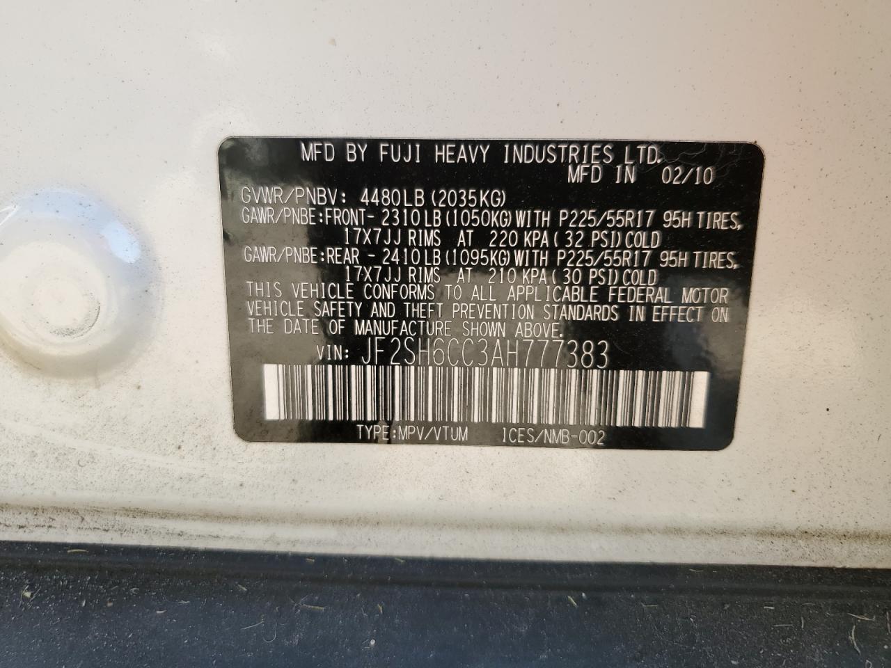 SUBARU FORESTER 2.5X PREMIUM